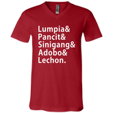 Lumpia Pancit Sinigang Adobo Lechon Unisex Jersey V-Neck T-Shirt